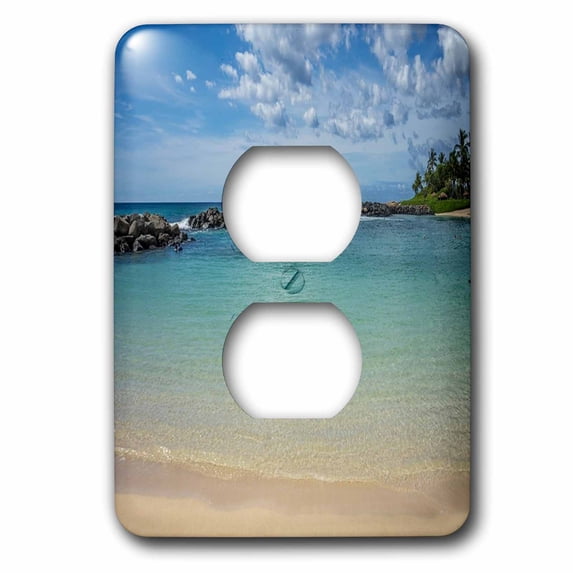 3dRose, Image of Hawaiian Beach Lagoon , 2 plug outlet cover