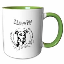 3drose, Image of I Love My Pitbull, 11oz Two-tone Green Mug