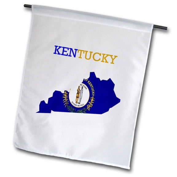 3dRose, Image of Kentucky Flag Ion Outline Of State, 12 x 18 inch Garden Flag