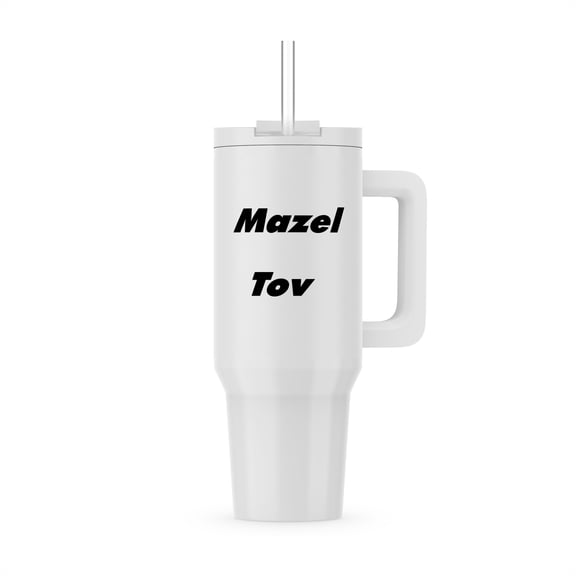 Image Of Large Size Words Mazel Tov, 40oz Tumbler