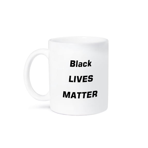 3dRose, Image of Large Typography Black Lives Matter On White, 11oz Mug