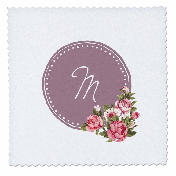 3dRose, Image of M Monogram, 6x6 inch quilt square