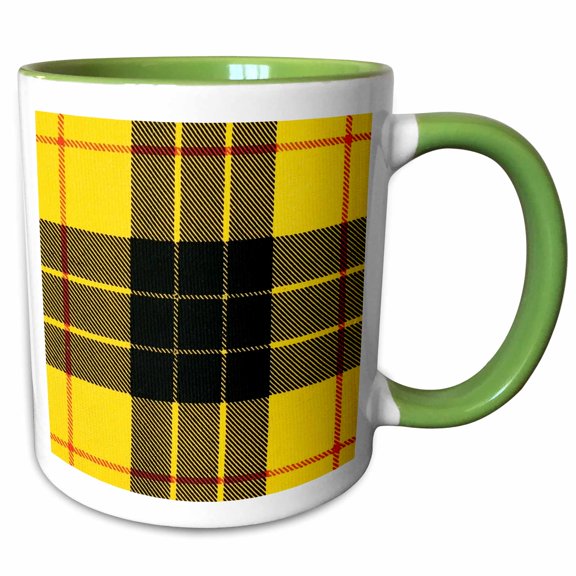 3drose, Image of Macleod Clan Kilt Scottish Tartan Plaid Pattern, 11oz Two-tone Green Mug