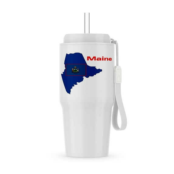 Image Of Maine Seal On Outline Of State, 20oz Tumbler