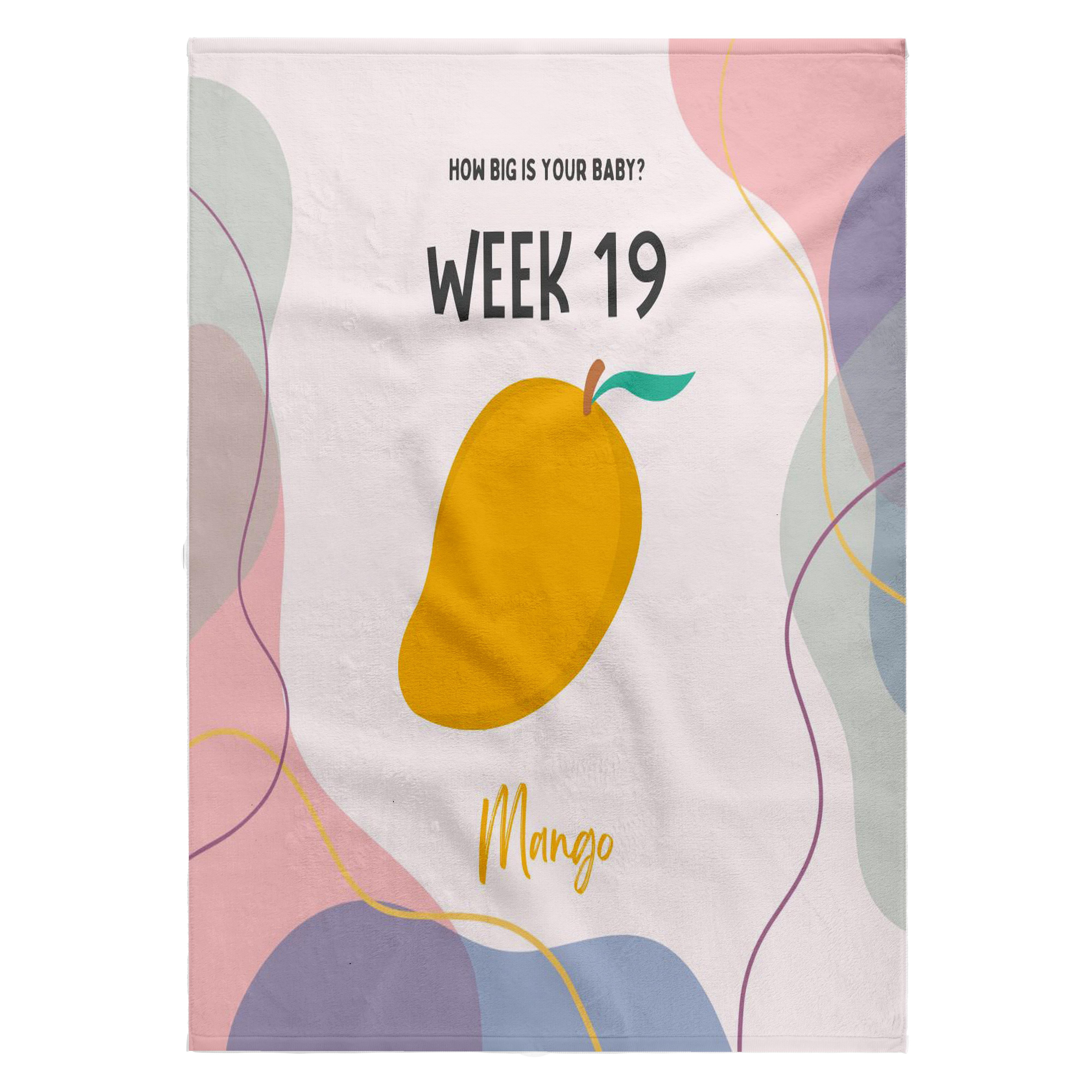 3dRose, Image of Mango how big is your baby week 19, 22x30 Bath Hand Pool Towel