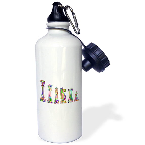 3dRose, Image of Multi Color Crystal Prism Chess Pieces, Flip Straw 21oz Water Bottle