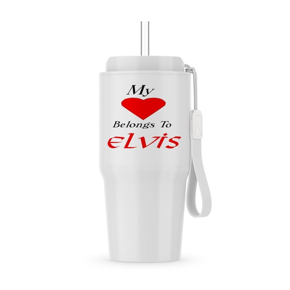 3dRose, Image of My Heart Belongs To Elvis With Red Heart, 20oz Tumbler