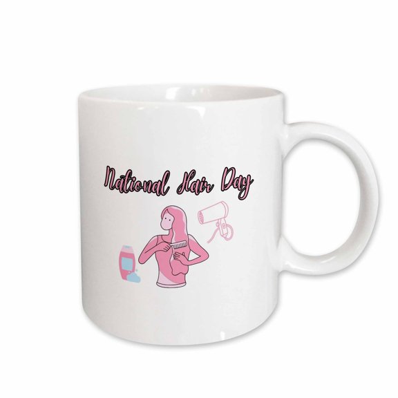 3drose, Image of National Hair Day, 11oz Mug