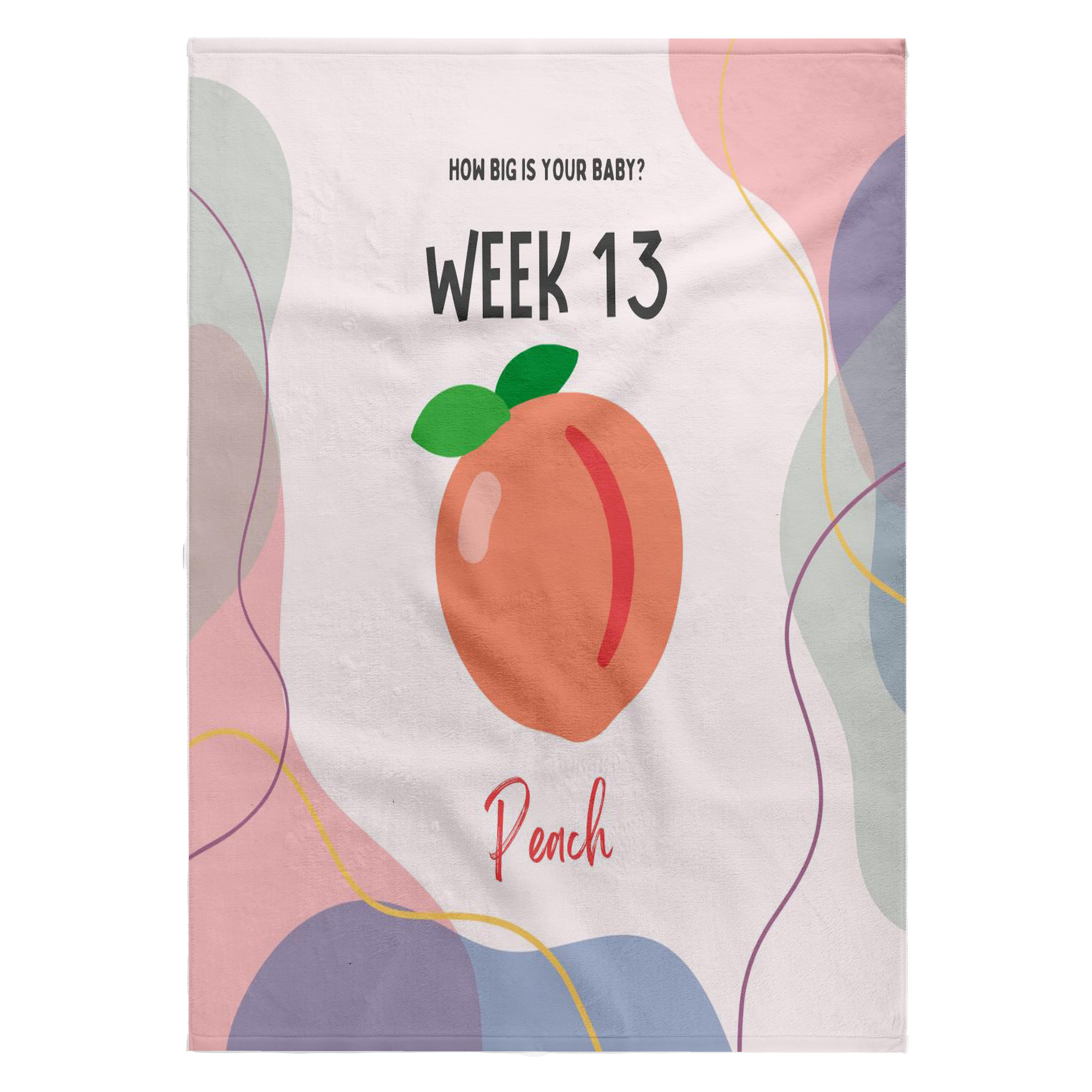 3dRose, Image of Peach how big is your baby week 13, 22x30 Bath Hand Pool Towel