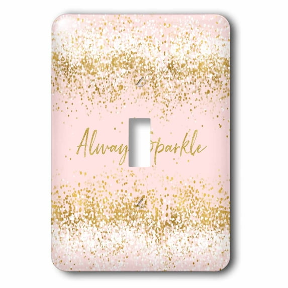 3dRose, Image of Pink Gold Confetti Always Sparkle, single toggle switch