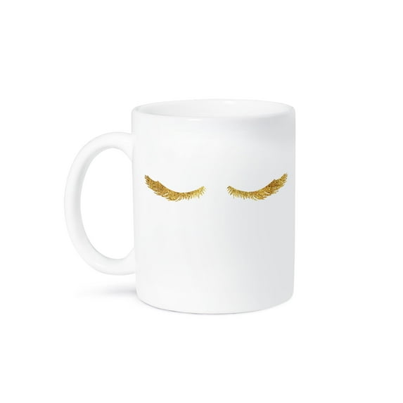 3dRose, Image of Pretty Glam Gold Eyelashes, 15oz Mug