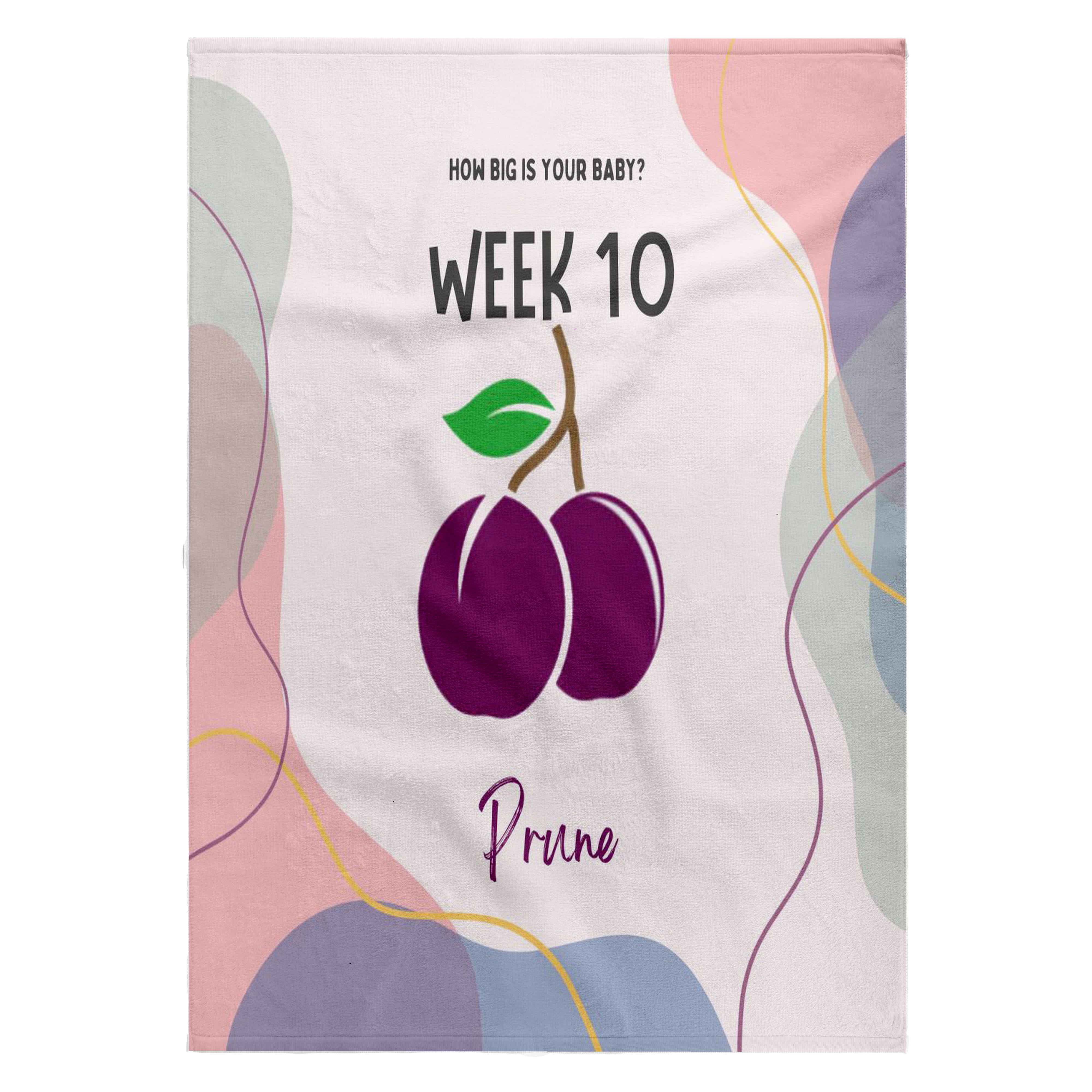 3dRose, Image of Prune how big is your baby week 10, 22x30 Bath Hand Pool Towel