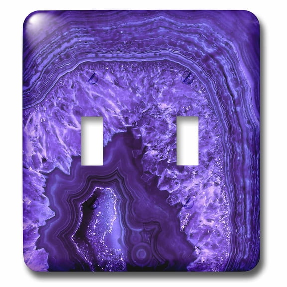 3dRose, Image of Purple Ultra Violet Marble Agate Gem Malachite Quartz, double toggle switch