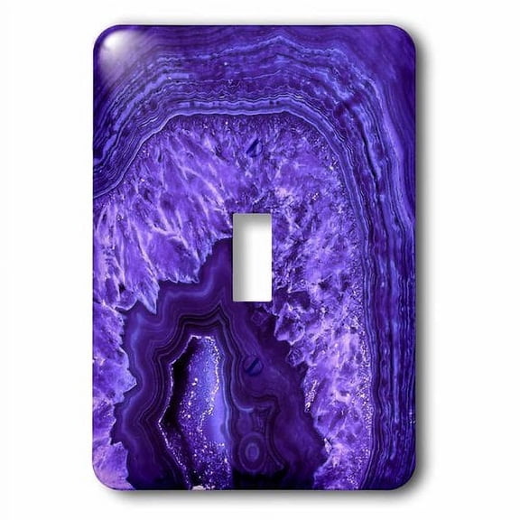 3dRose, Image of Purple Ultra Violet Marble Agate Gem Malachite Quartz, single toggle switch