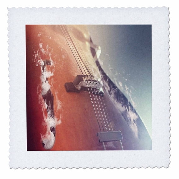 3dRose, Image of Smokey Grunge Guitar Closeup, 8x8 inch quilt square