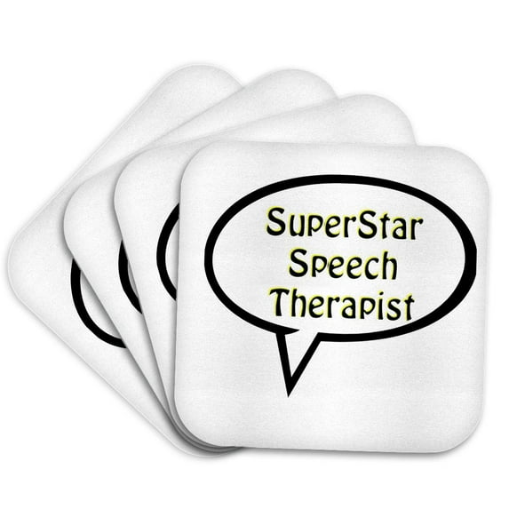 3drose, Image of Superstar Speech Therapist, Set of 4 Coasters - Soft