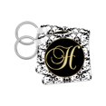 thumbnail image 1 of 3dRose, Image of The Script Letter H in Black White and Gold, set of 2 Key Chains, 1 of 7