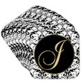 thumbnail image 1 of 3drose, Image of the Script Letter J in Black White and Gold, Set of 8 Coasters - Soft, 1 of 7