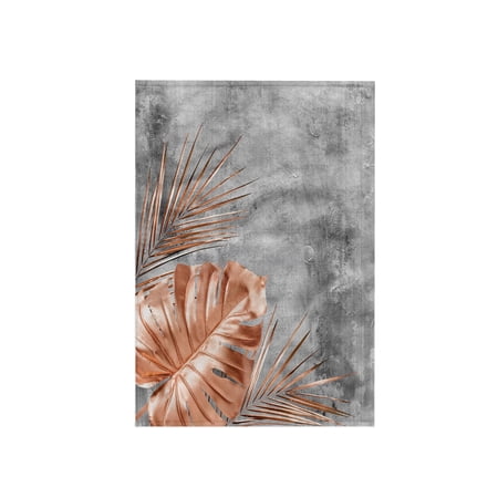 3dRose, Image of Trendy Aloha Rose gold Tropical Leaf Foliage on Gray Concrete, 15x22 Hand Towel