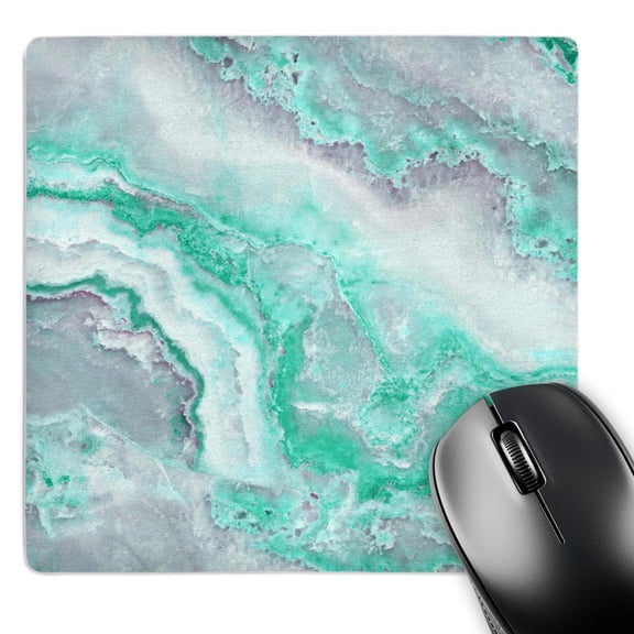 3dRose, Image of Trendy Luxury Aqua Mint Quartz and Gray Gemstone Agate Geode, MousePad
