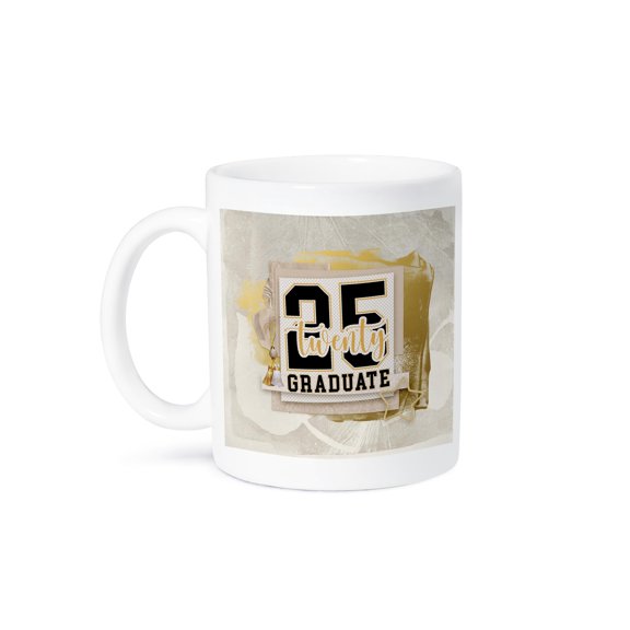 3drose, Image of Twenty 25 Graduate Elegant Tassel and Star on Gold Design, 11oz Mug