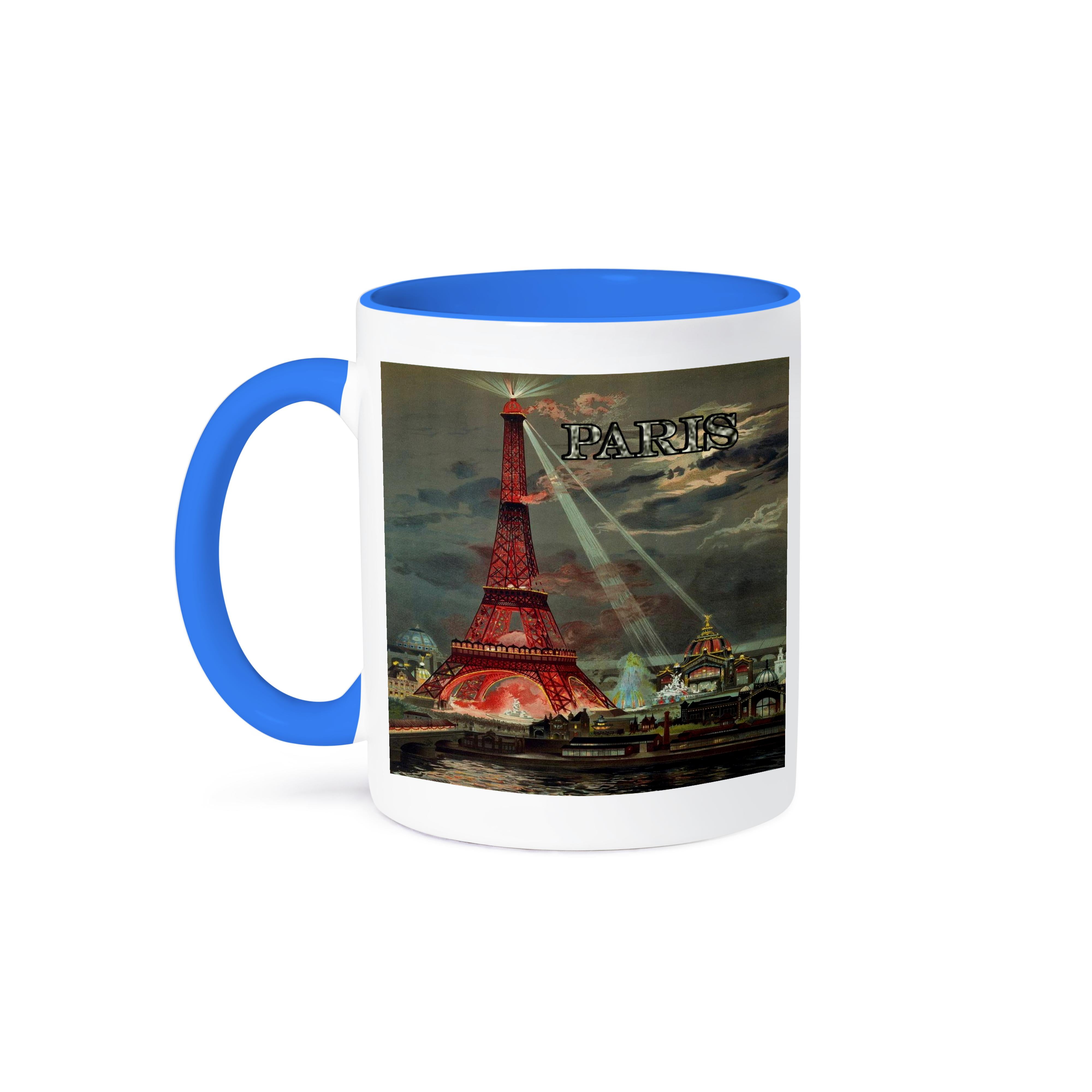 Philippe Seigle Jour de Fête Eiffel Tower Fireworks Retro Pop Art Mugs
