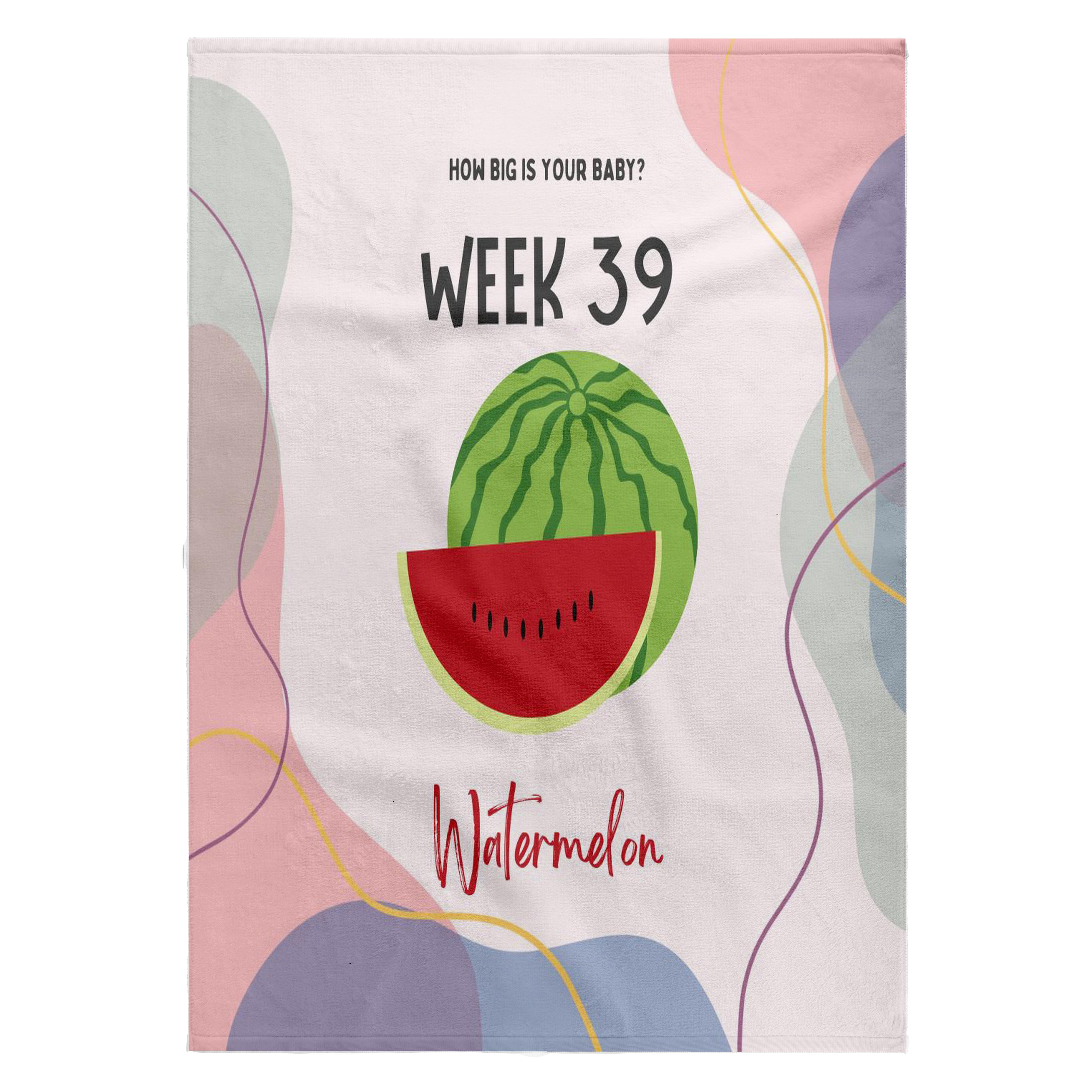 3dRose, Image of Watermelon how big is your baby week 39, 22x30 Bath Hand Pool Towel