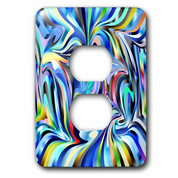 3dRose, Image of Wavy Colorful Metallic Ribbons, 2 plug outlet cover