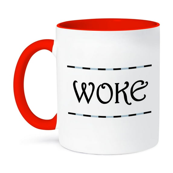 3dRose, Image of Woke, 15oz Two-Tone Red Mug