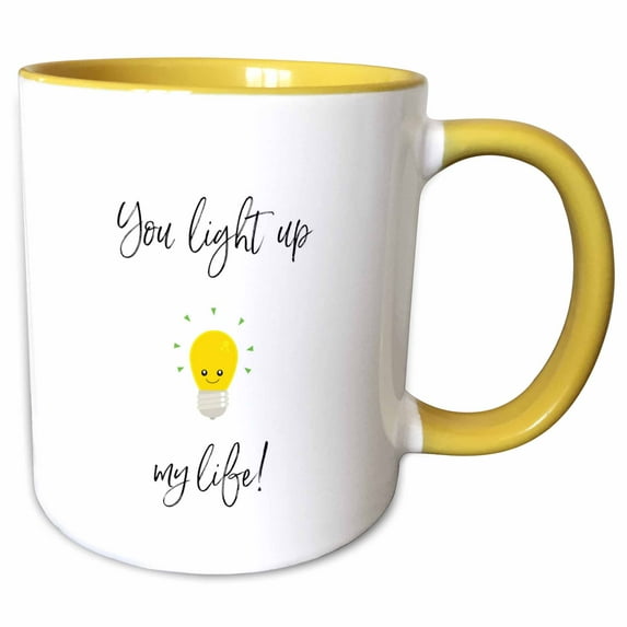 3drose, Image of You Light Up My Life, 11oz Two-tone Yellow Mug