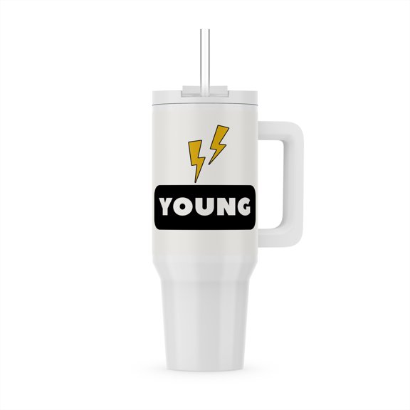 Image Of A Lightning With Text Of Young, 30oz Tumbler