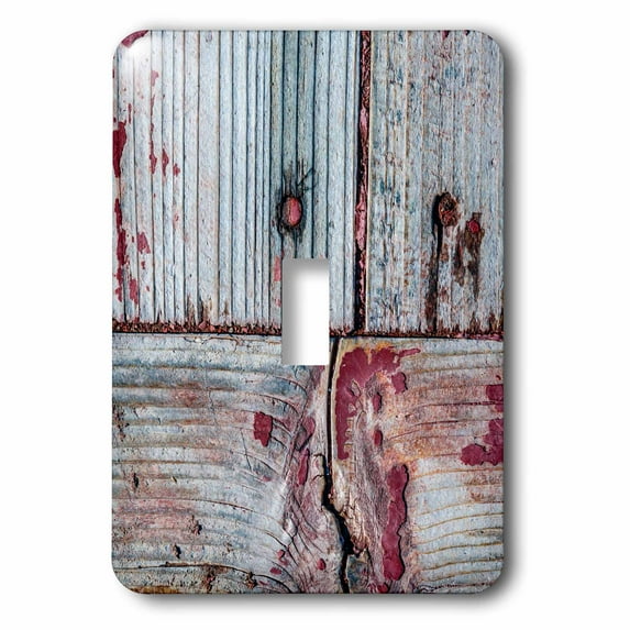 3dRose, Image of one horizontal, two vertical weathered grunge wooden planks, single toggle switch
