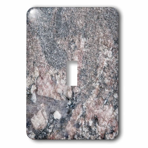 3dRose, Image of polished decorative granite plate of grey and pink colors, single toggle switch