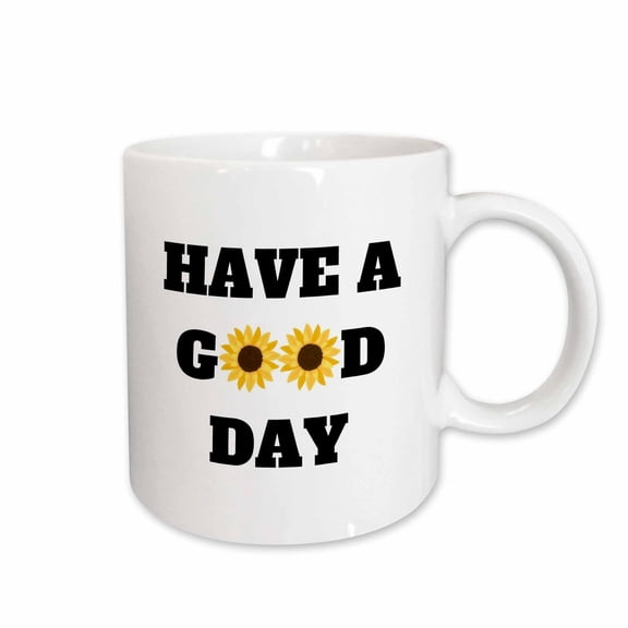 3drose, Image of Quote About Have a Good Day with Sunflower, 15oz Mug