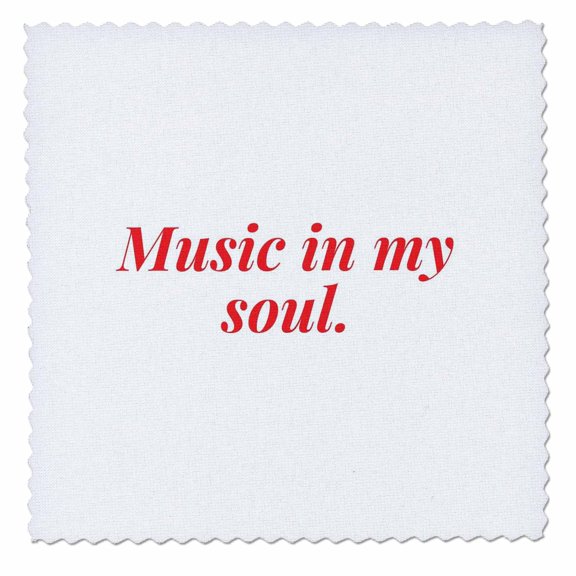 3dRose, Image of the words music in my soul, 6x6 inch quilt square