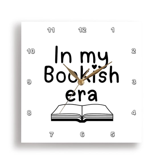 3dRose, In my Bookish era with book icon, 15x15 Wall Clock