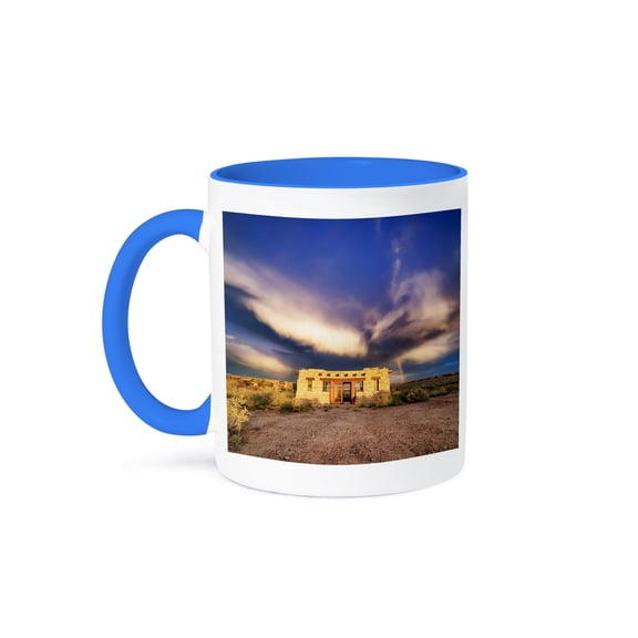 3dRose, Indian Dwelling in Petrified Forest National Park, 11oz Two-Tone Blue Mug