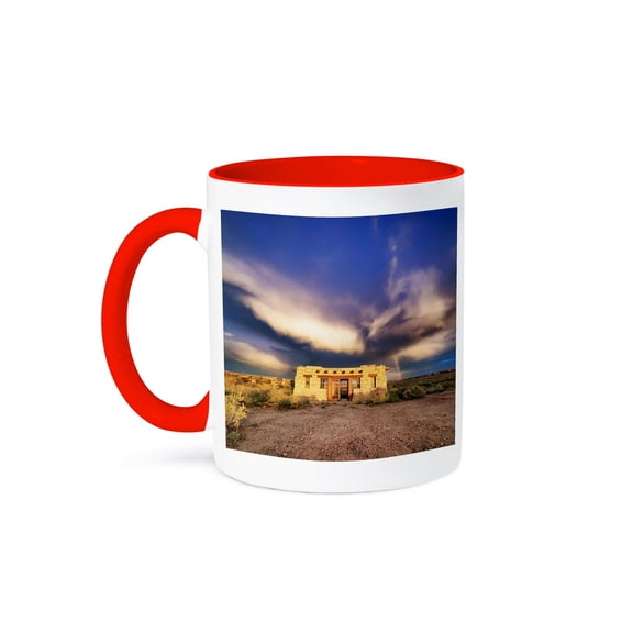 3dRose, Indian Dwelling in Petrified Forest National Park, 11oz Two-Tone Red Mug