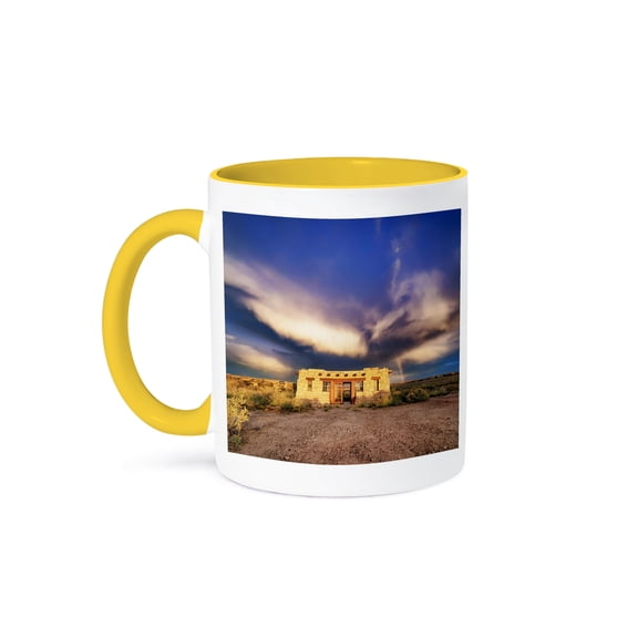 3dRose, Indian Dwelling in Petrified Forest National Park, 11oz Two-Tone Yellow Mug