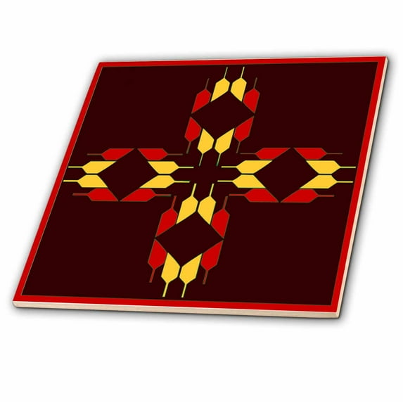 3dRose, Indian Print, 6 Inch Ceramic Tile
