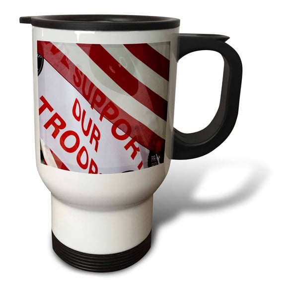3dRose, Indiana, Carmel, Support Our Troops, American flag - US15 BJA0050 - Jaynes Gallery, 14oz Stainless Steel Travel Mug