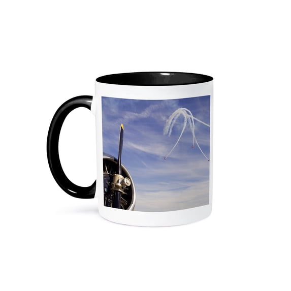 3dRose, Indiana, Indianapolis. Stunt planes, aviation - US15 BJA0015 - Jaynes Gallery, 15oz Two-Tone Black Mug