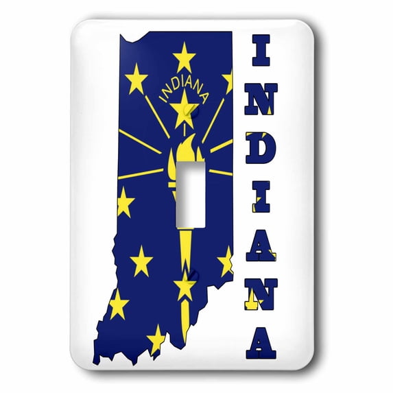 3dRose, Indiana state flag in the outline map and letters for Indiana, single toggle switch