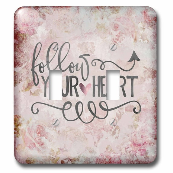 3dRose, Inspirational Typography Follow Your Heart, double toggle switch