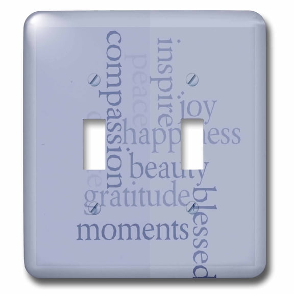3dRose, Inspire Happiness and Gratitude Blue- Inspirational Words- Motivational, double toggle switch
