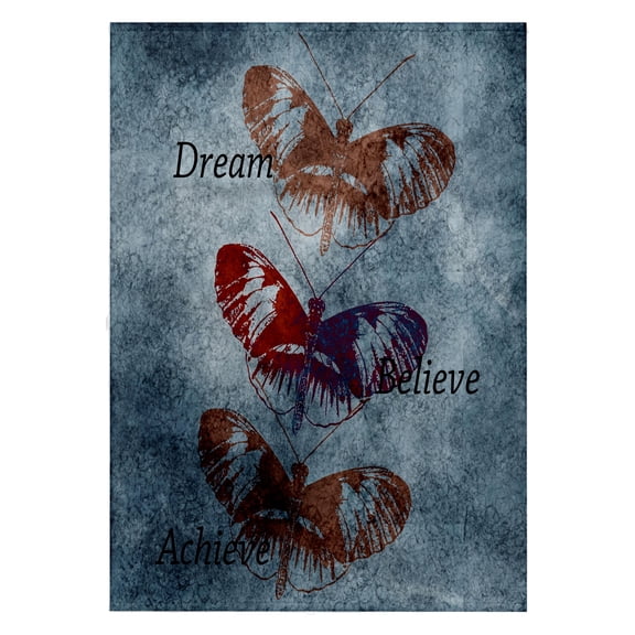 3dRose, Inspired Butterflies Dream, Believe and Achieve- Motivational Art, 22x30 Bath Hand Pool Towel