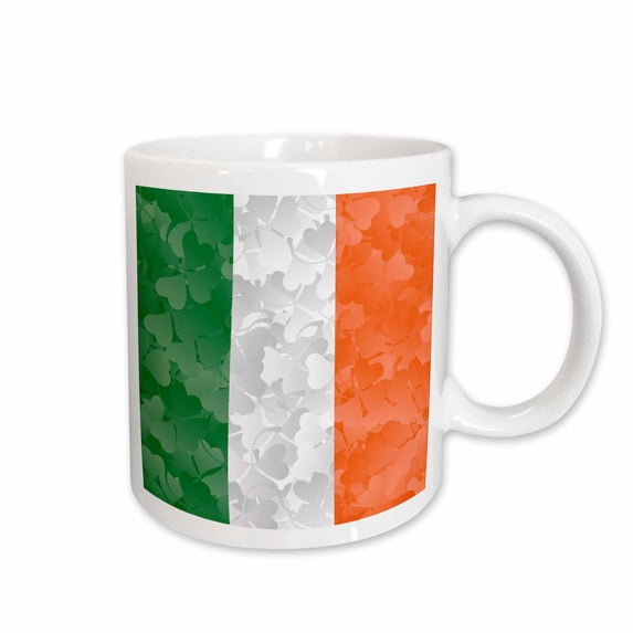 3drose, Irish Flag Made of Shamrocks, 11oz Mug