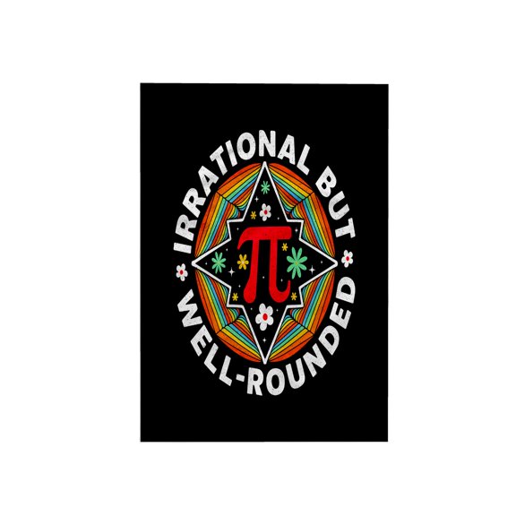 3dRose, Irrational but well rounded number Pi design, flowers, rainbows, star, 15x22 Hand Towel