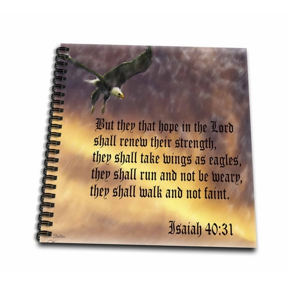 3dRose, Isaiah 40-31 Bible verse with eagle against a troubled sky, Mini Notepad 4 x 4 inch