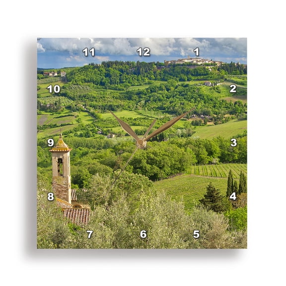 3dRose, Italy, Tuscany. Chianti Region, Pieve di Santa Maria Novella, Radda, 15x15 Wall Clock